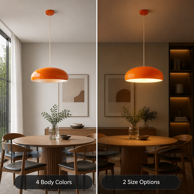 Bauhaus-Style Metal Round Chandelier