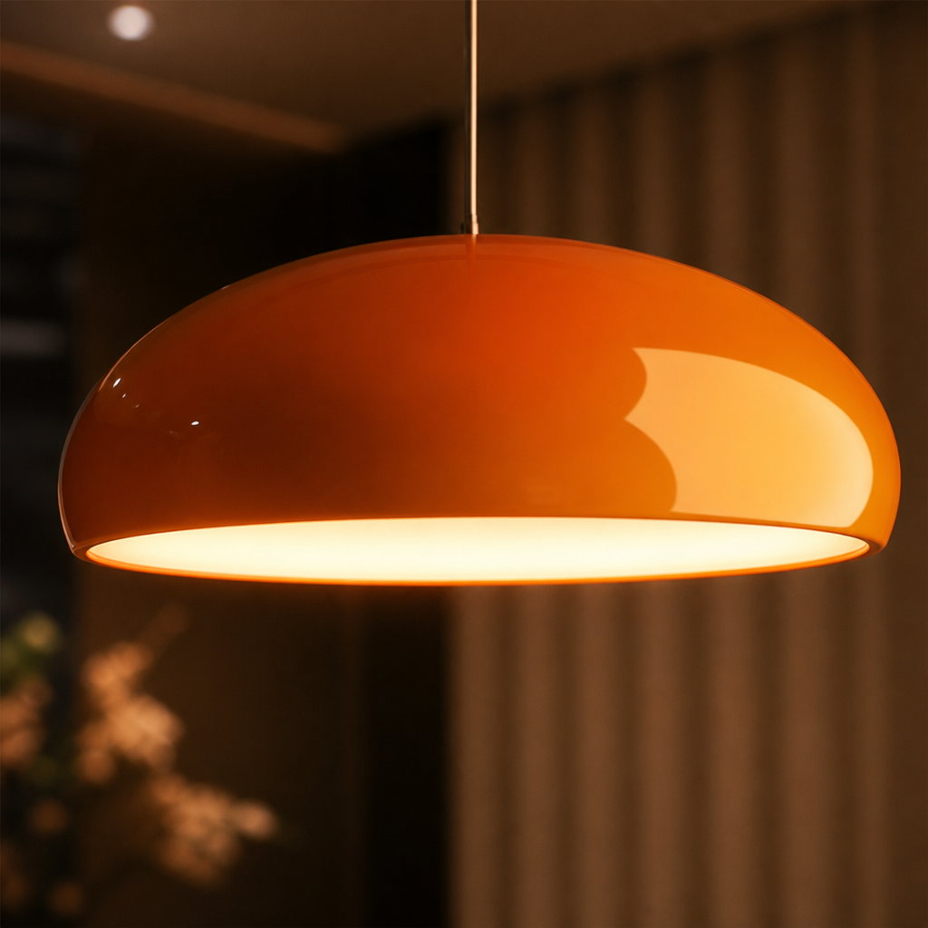 Bauhaus-Style Metal Round Chandelier