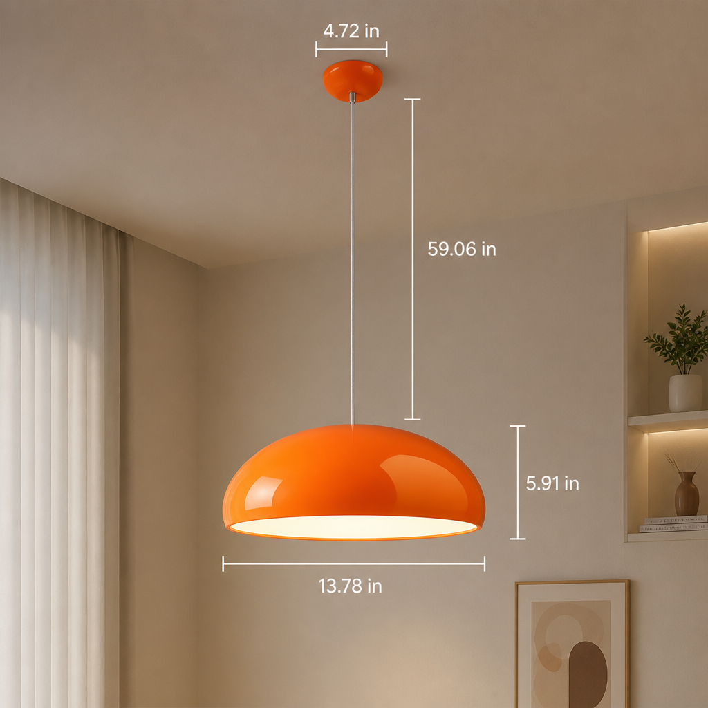 Bauhaus-Style Metal Round Chandelier