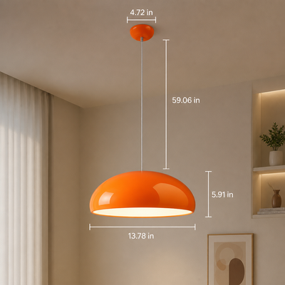 Bauhaus-Style Metal Round Chandelier