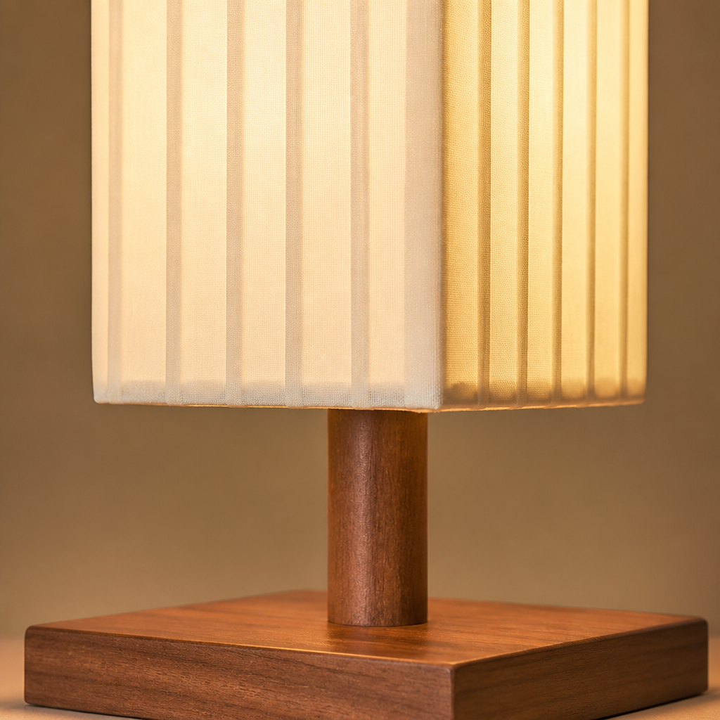 Bauhaus-Style Wood LED Hand-Knitted Floor Lamp