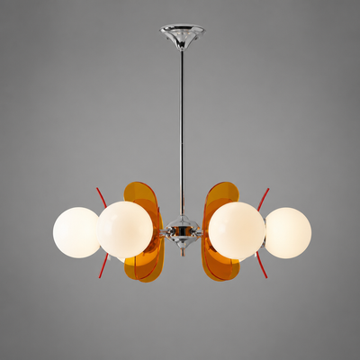 Bauhaus-Style Wood & Metal Magic Bean Chandelier