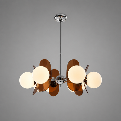 Bauhaus-Style Wood & Metal Magic Bean Chandelier
