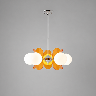 Bauhaus-Style Wood & Metal Magic Bean Chandelier