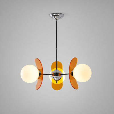 Bauhaus-Style Wood & Metal Magic Bean Chandelier