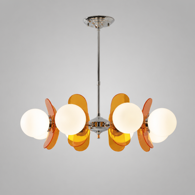 Bauhaus-Style Wood & Metal Magic Bean Chandelier