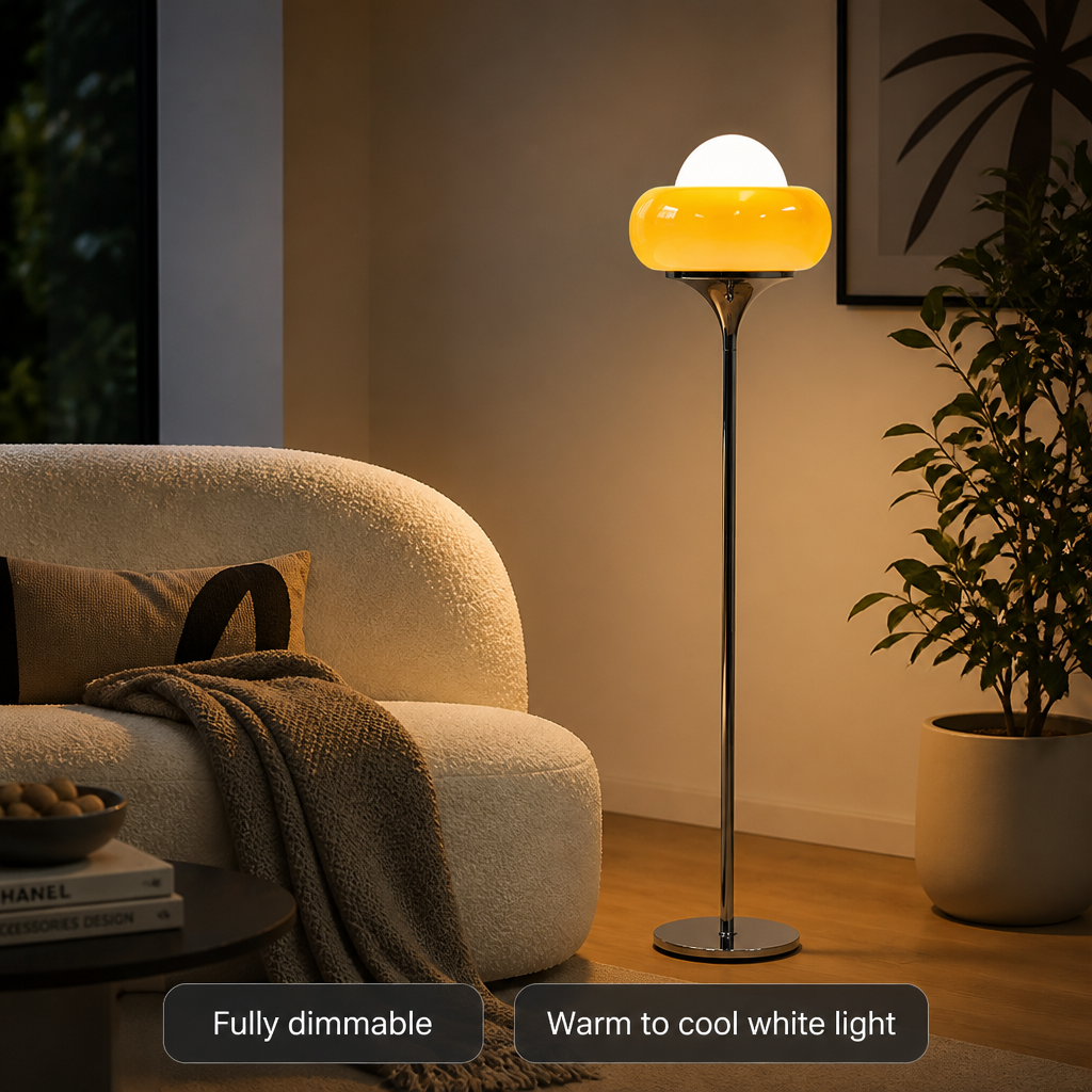 Bauhaus-Style Yellow Egg-Shaped Table Lamp