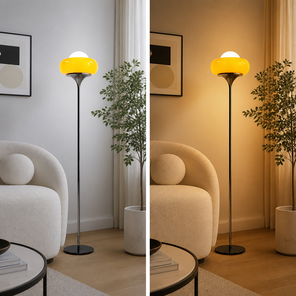 Bauhaus-Style Yellow Egg-Shaped Table Lamp