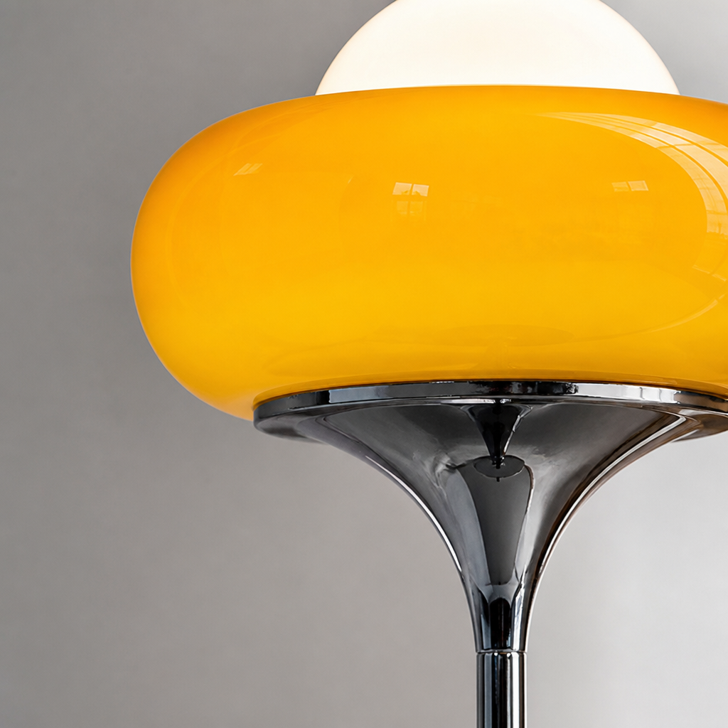 Bauhaus-Style Yellow Egg-Shaped Table Lamp
