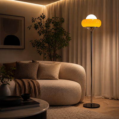 Bauhaus-Style Yellow Egg-Shaped Table Lamp