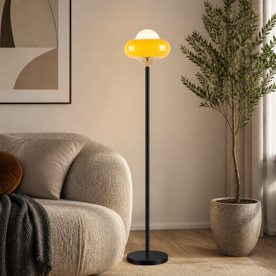 Bauhaus-Style Yellow Egg-Shaped Table Lamp
