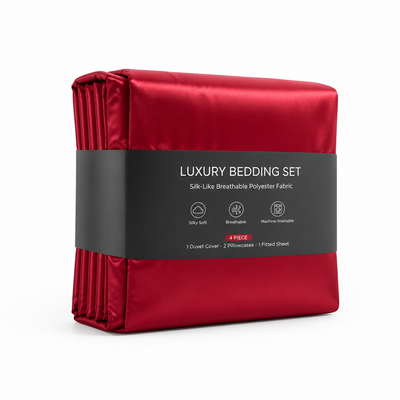 Bedding Set Silk-Like Breathable Polyester 4-Piece