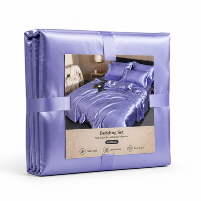 Bedding Set Silk-Like Breathable Polyester 4-Piece