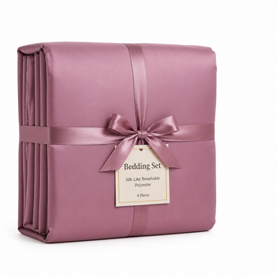 Bedding Set Silk-Like Breathable Polyester 4-Piece