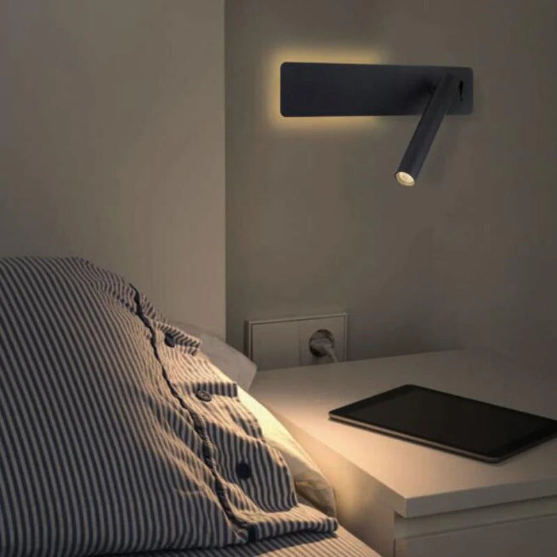 Bedside Wall Light Rotating Reading Spot & Ambient LED