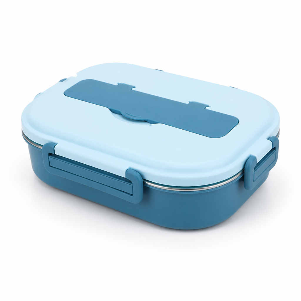 Bento Lunch Box Stainless Steel 4-Compartment Portable & Reusable