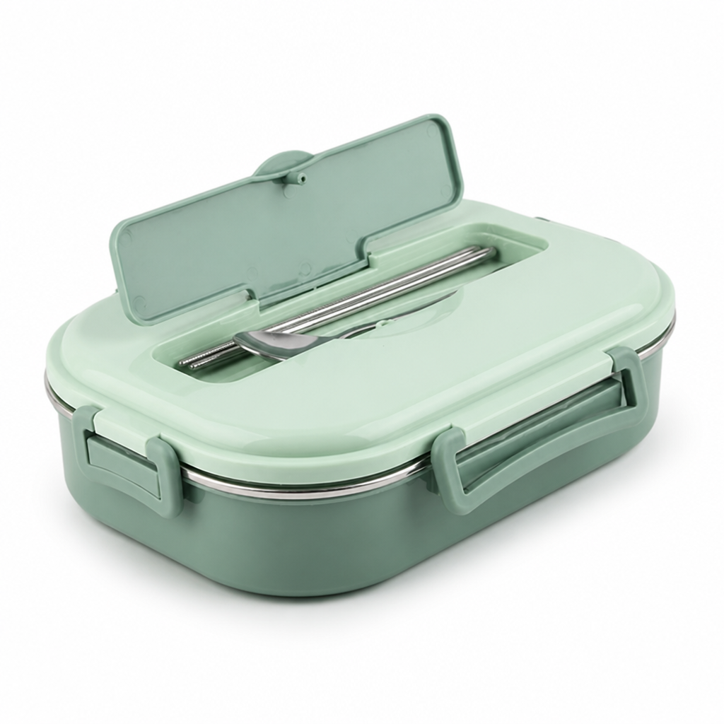 Bento Lunch Box Stainless Steel 4-Compartment Portable & Reusable