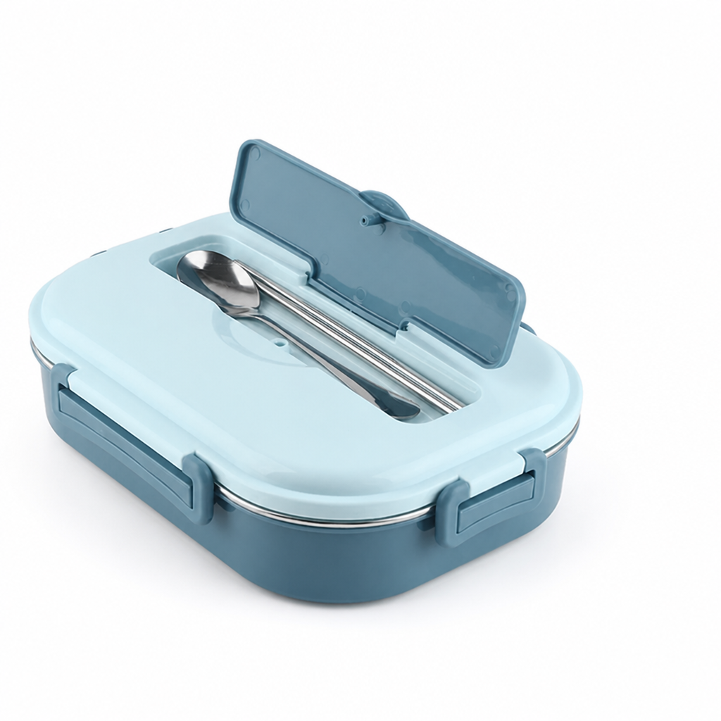 Bento Lunch Box Stainless Steel 4-Compartment Portable & Reusable