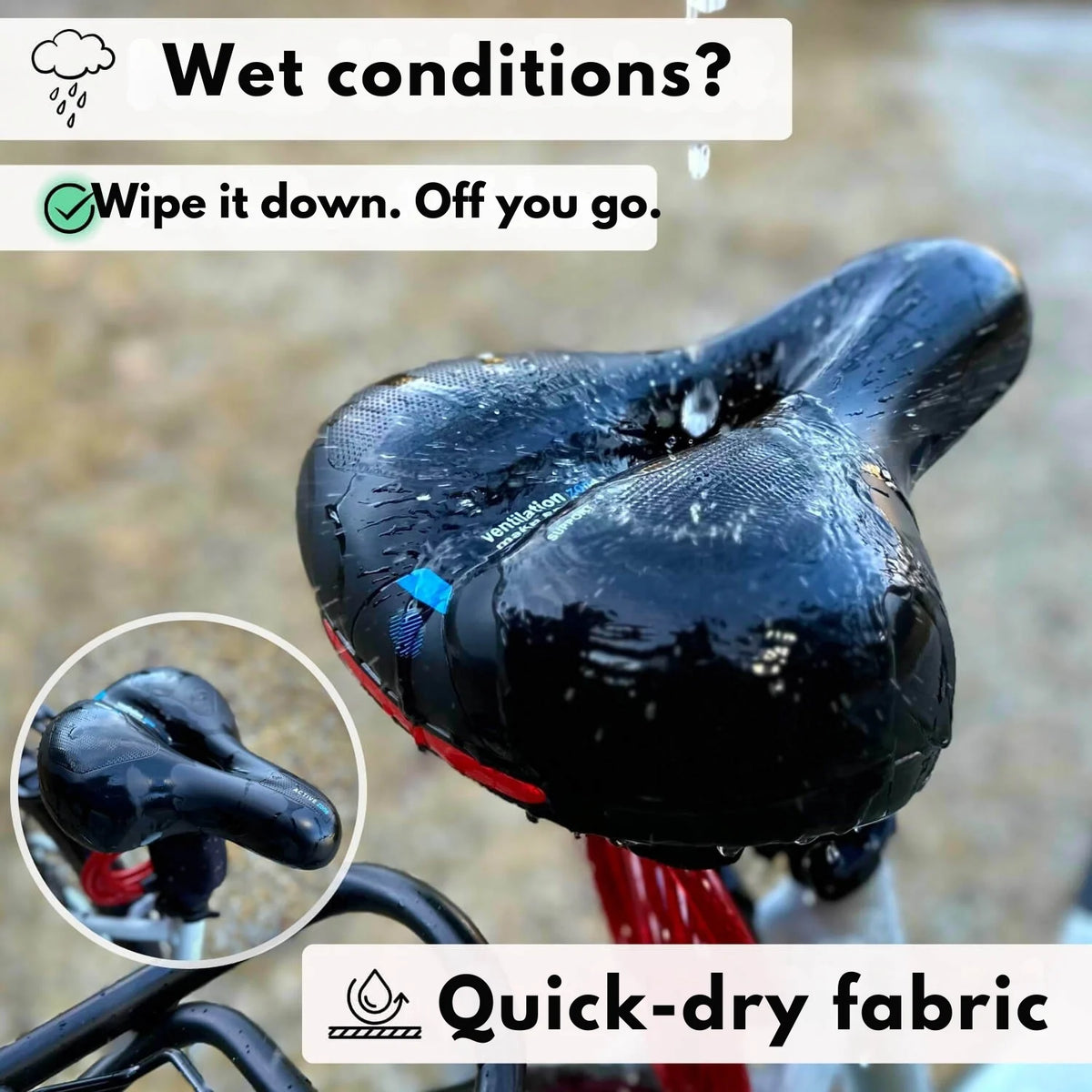 Bicycle Saddle Ergonomic Memory Foam & Shock-Absorbing