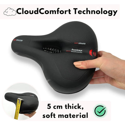 Bike Saddle Ergonomic Memory Foam Shock-Absorbing & Breathable