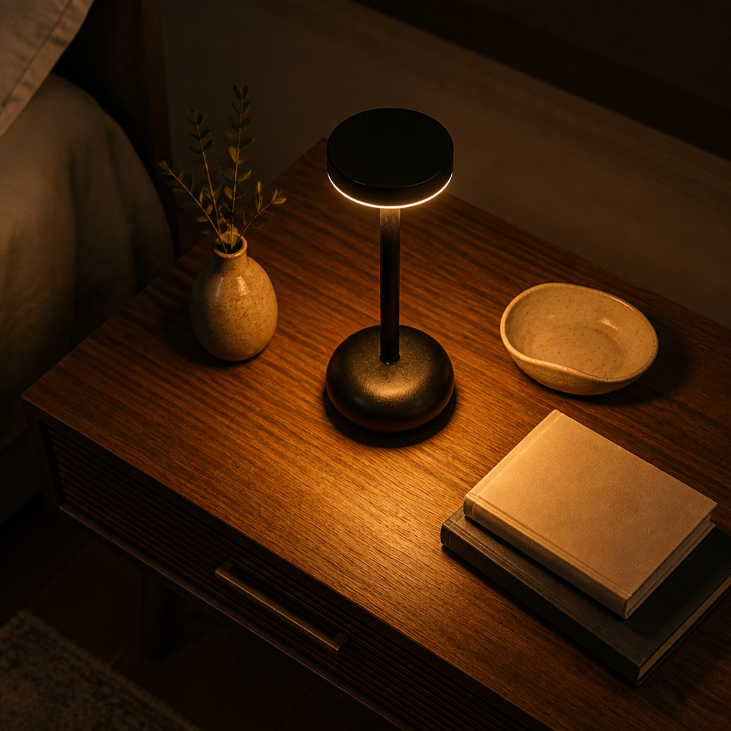 Black Metal LED Desk Lamp