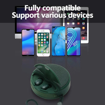 Bluetooth Speaker 2-in-1 Subwoofer & Earbuds