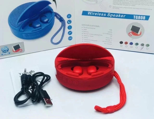 Bluetooth Speaker 2-in-1 Subwoofer & Earbuds