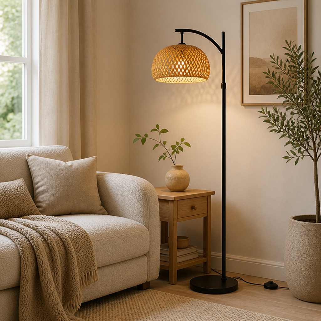 Boho Bamboo Dome Pendant Light