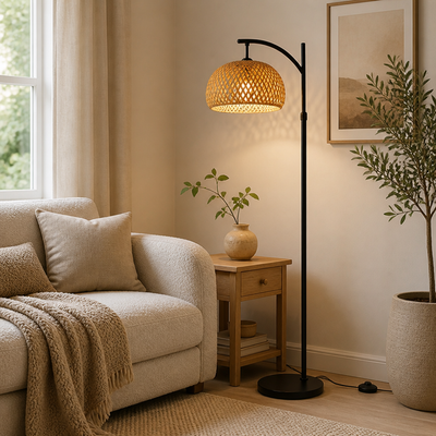 Boho Bamboo Dome Pendant Light