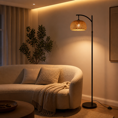 Boho Bamboo Dome Pendant Light