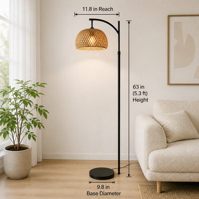 Boho Bamboo Dome Pendant Light