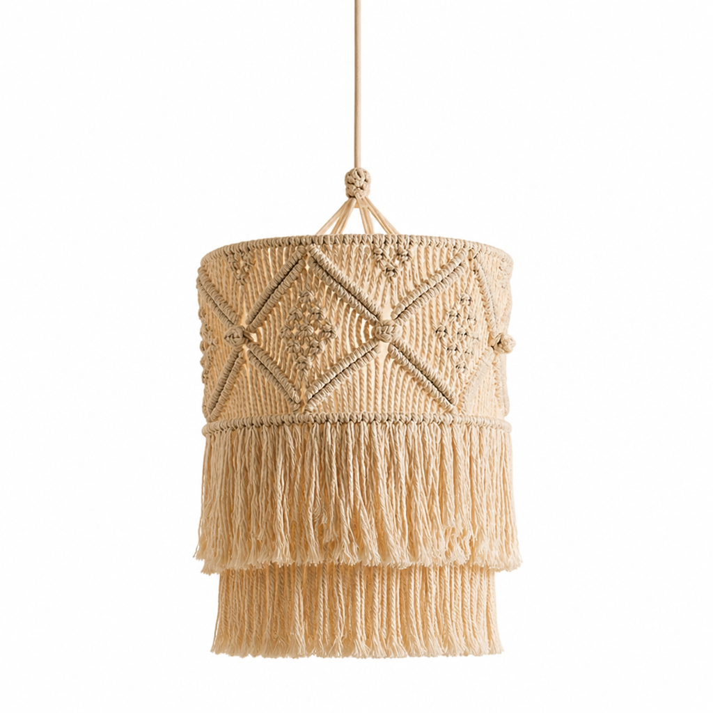 Boho Beige Rope Pendant Light