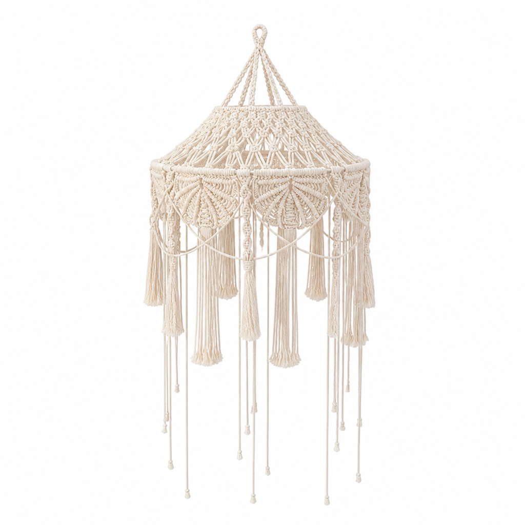 Boho Cotton Tassel Pendant Light