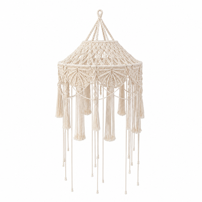 Boho Cotton Tassel Pendant Light