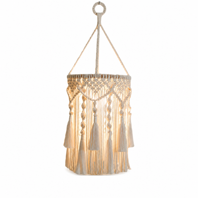 Boho Cotton Tassel Pendant Light