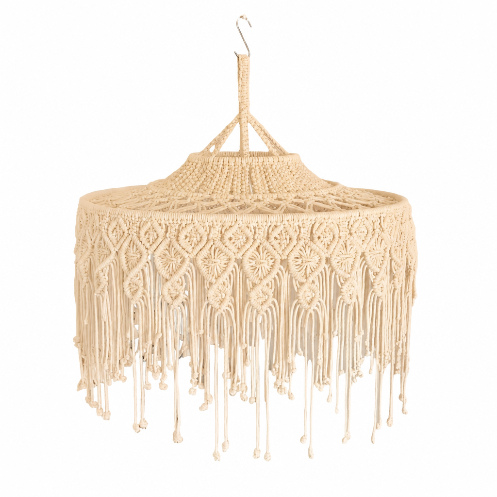 Boho Cotton Tassel Pendant Light