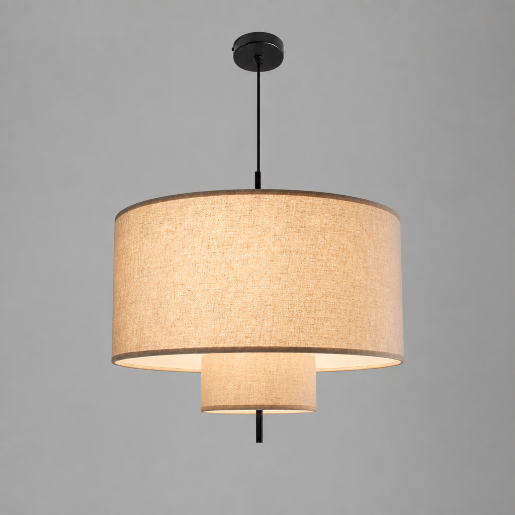 Boho Fabric LED Pebble Pendant Light