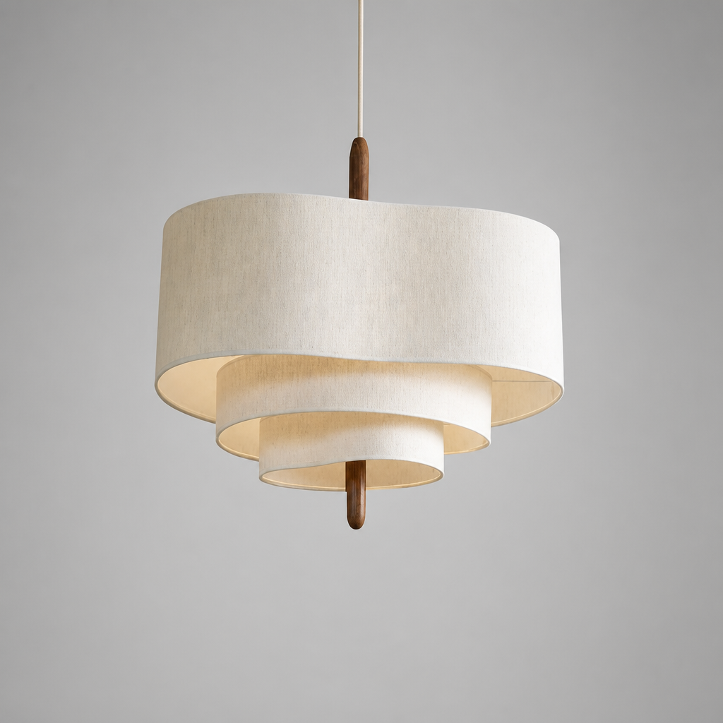 Boho Fabric LED Pebble Pendant Light