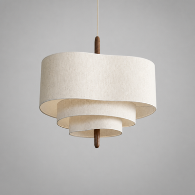Boho Fabric LED Pebble Pendant Light
