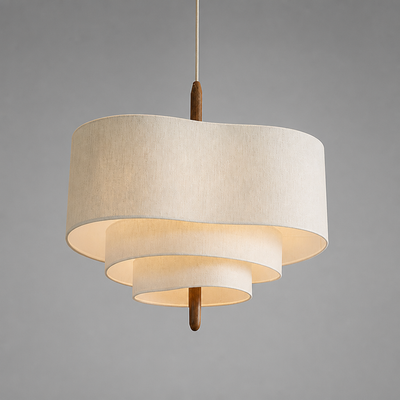 Boho Fabric LED Pebble Pendant Light