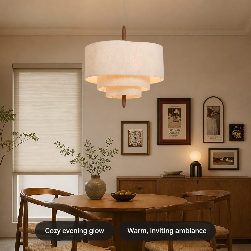 Boho Fabric LED Pebble Pendant Light