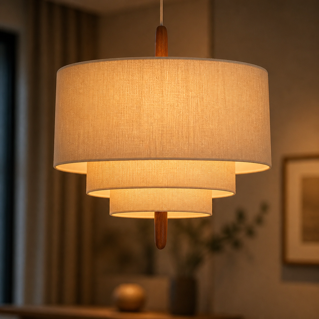 Boho Fabric LED Pebble Pendant Light
