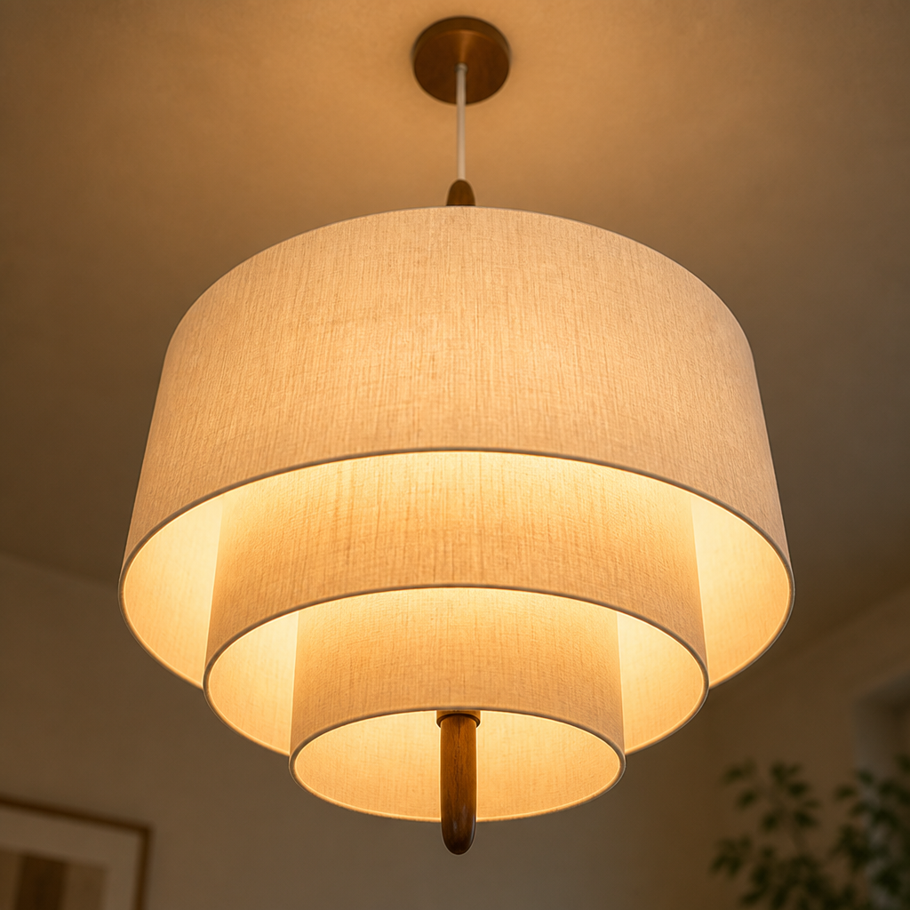 Boho Fabric LED Pebble Pendant Light