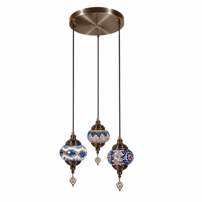 Boho Handcrafted Mosaic Glass Pendant Light