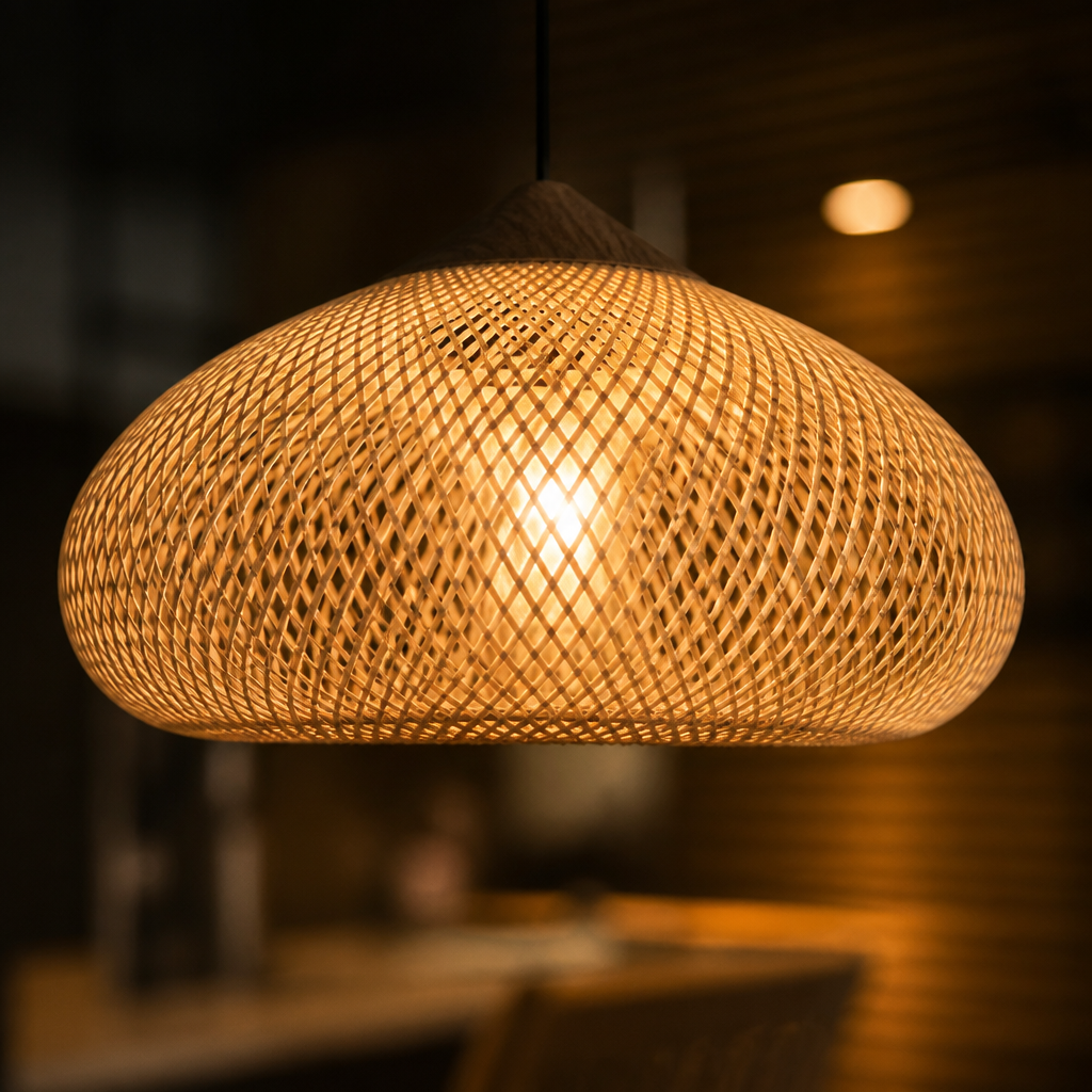 Boho Handmade Natural Rattan Pendant Light