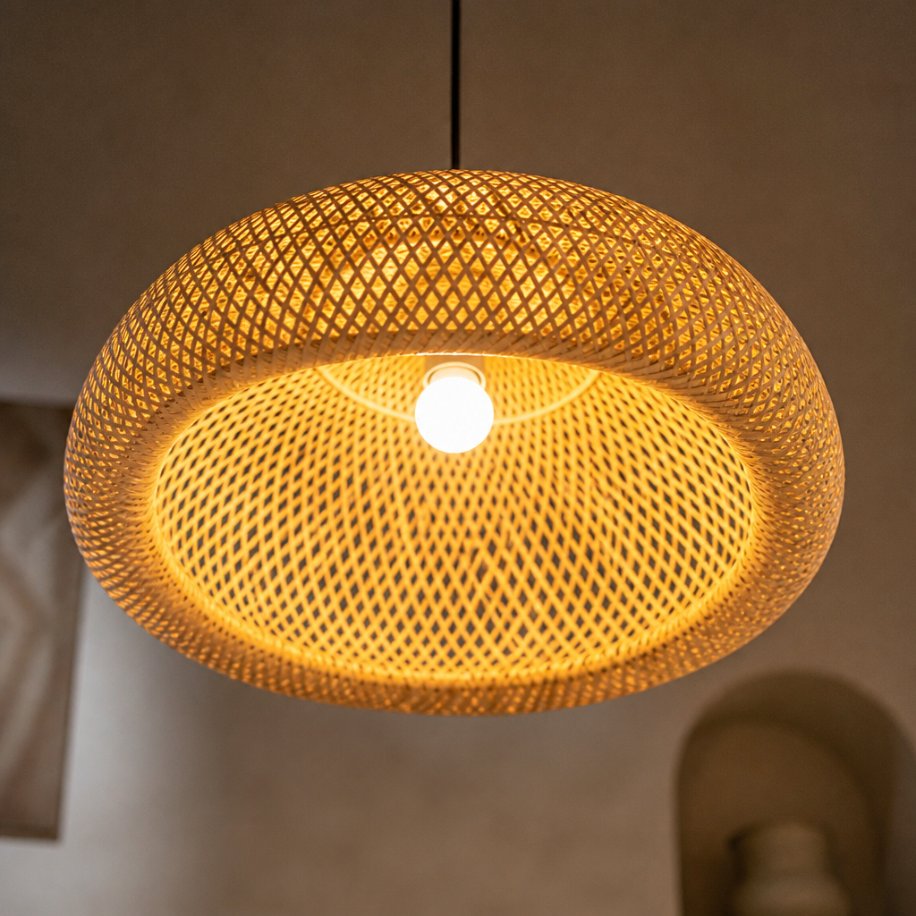 Boho Handmade Natural Rattan Pendant Light