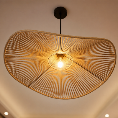 Boho Handwoven Rattan Pendant Light