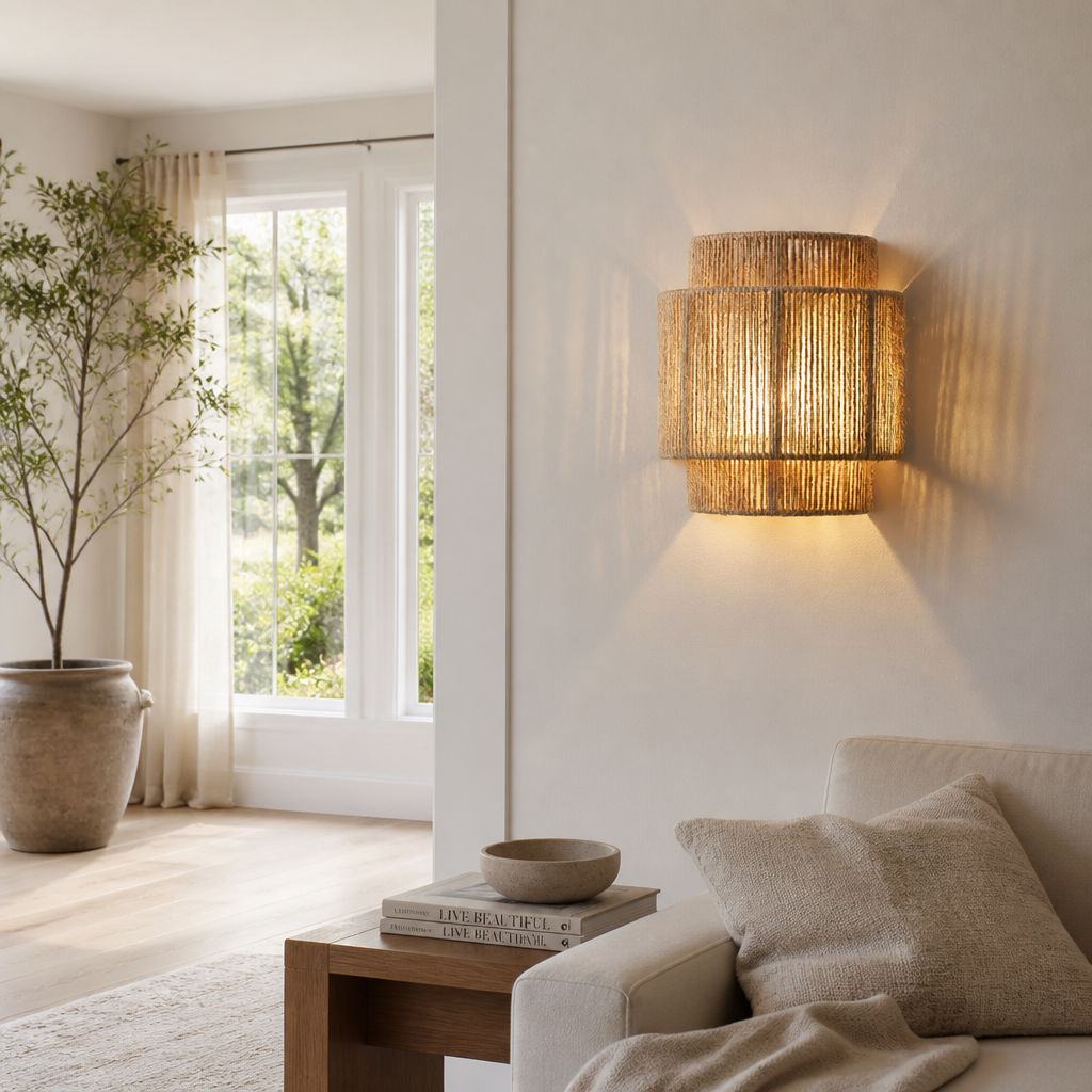 Boho Hemp Rope Wall Sconce