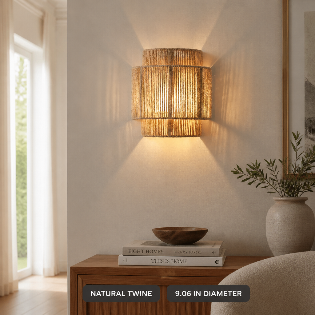 Boho Hemp Rope Wall Sconce