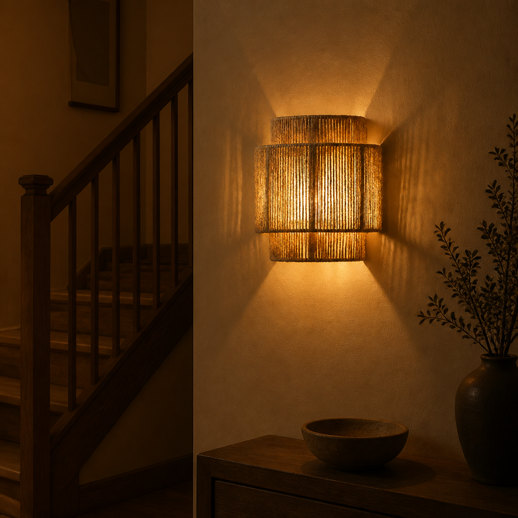 Boho Hemp Rope Wall Sconce
